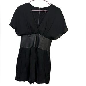 Bebe Satin Leather Corset Waist Night Out Romper - Size XS